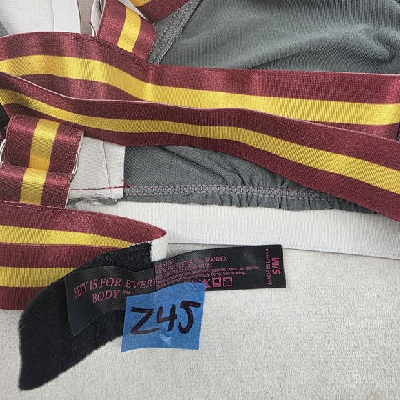 Fantasy Lingerie Harry Potter Grifindor Gray and Maroon Strappy Bralette Cosplay - Picture 3 of 3